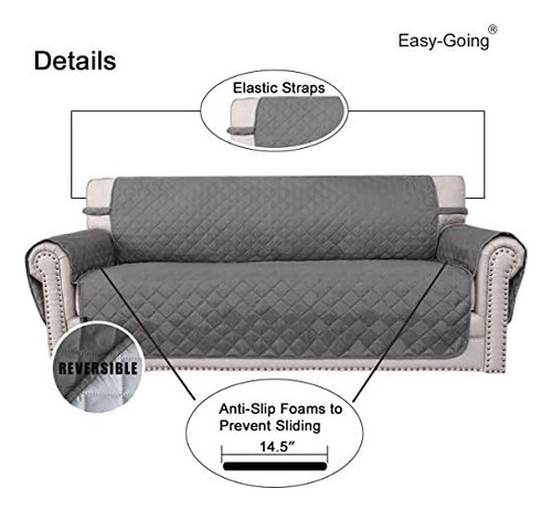 Funda De Sofá Reversible Easy-going Para Sofá De 2 Cojines,