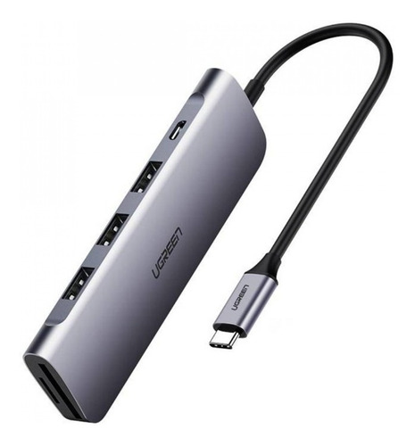 Hub 6 En 1 Tipo C Usb 3.0 Hdmi Lector Sd Tf Pd 100w Ugreen