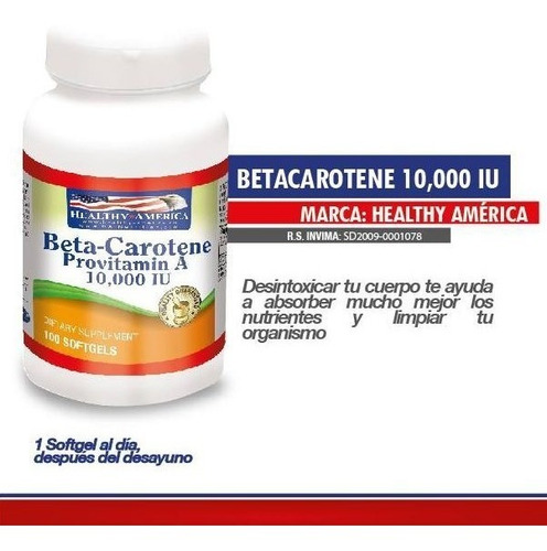 Betacarotene-provitamin A 1000 Iu - Unidad a $28900