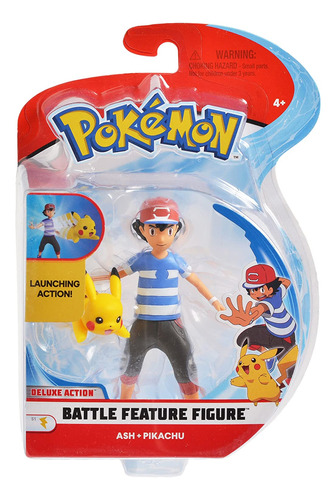 Figura Pokémon Ash Y Pikachu 11 Cm Universo Binario