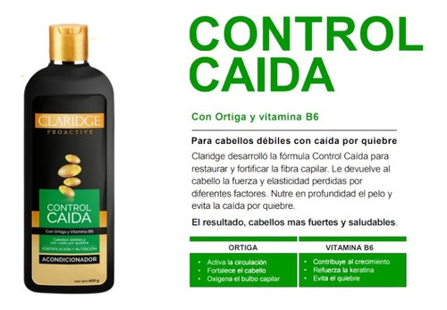 Acondicionador Claridge Proactive Control Caida X 400ml