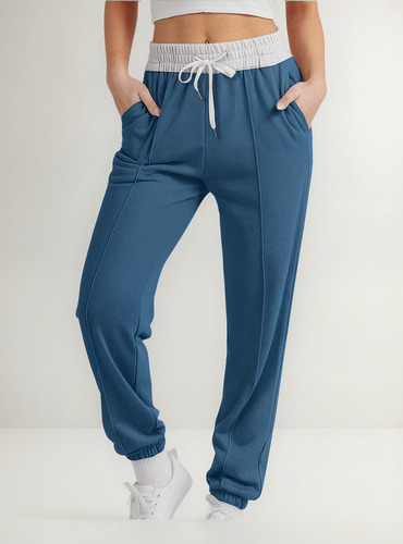 Calça De Moletom Feminina Estampada Em Gradiente, Casual, De