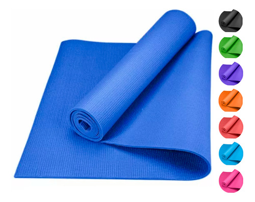 Tapete Yoga Pilates Fitness Ejercicio Portátil 3mm Grosor Color Azul