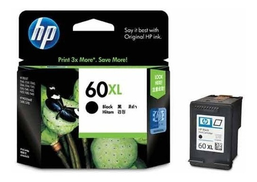 Tinta Hp 60 Xl Negro Imprime Hasta 3 Veces Mas