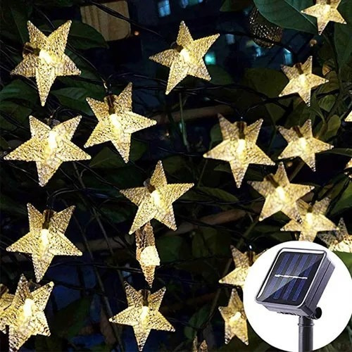 Imagen 1 de 7 de Luces Navideñas Solares Cadena Guirnalda 22 Metros 200 Pcs