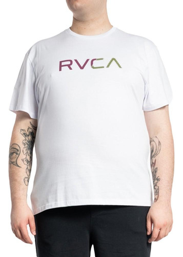Camiseta Rvca Scanner Plus Size Wt23 Masculina Branco