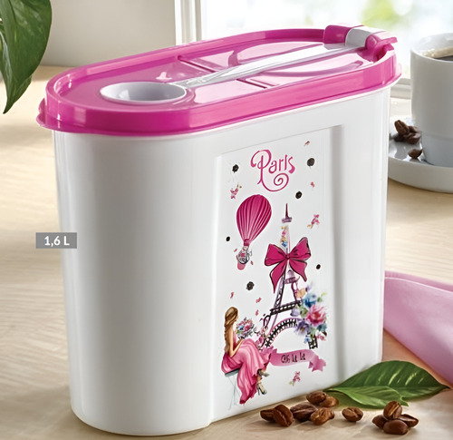 Contenedor Topper Con Cuchara Modelo París 1.6 Litros