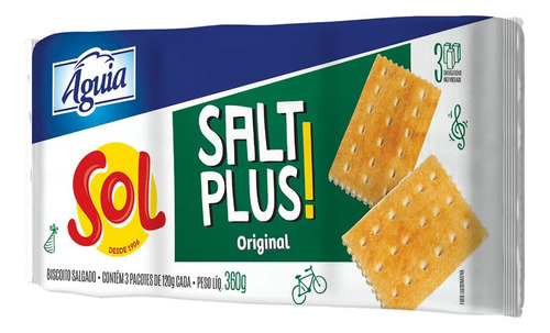Biscoito Sol Águia Salt Plus original 360 g