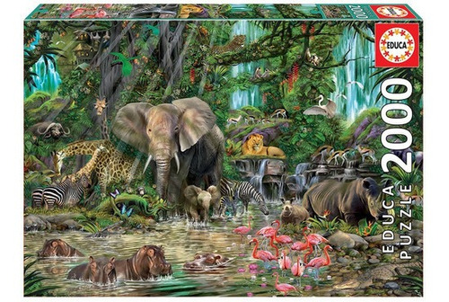 Rompecabeza Puzzle Educa X 2000 Piezas Jungla Africana 16013