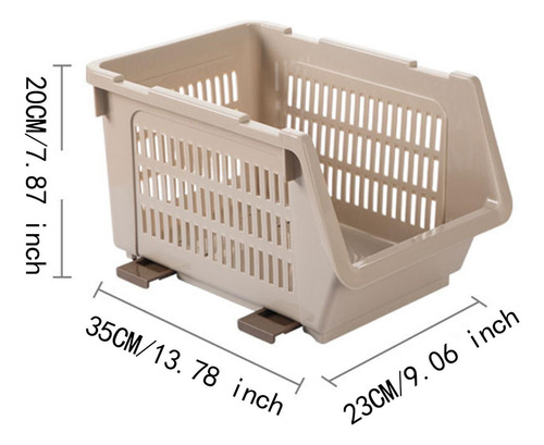 Mz Cesta Apilable For Almacenamiento De Armarios, Café