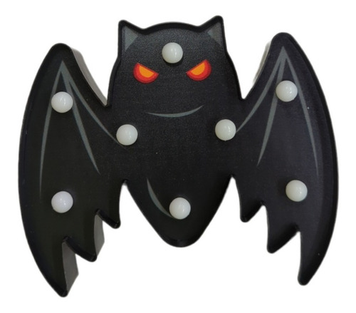 Imagen 2 de 4 de Lampara Luz Decoracion Halloween Murcielago Pilas