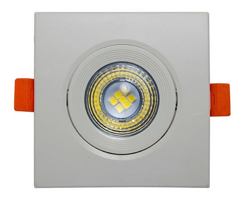 Embutido Quadrado Spot Led Cob 5w Orientavel 8,8cm Bivolt