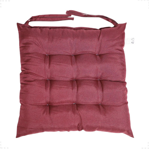 Kit 12 Almofadas De Cadeira Futon Assento Cheia Grande 40x40 Cor Vinho-12pc