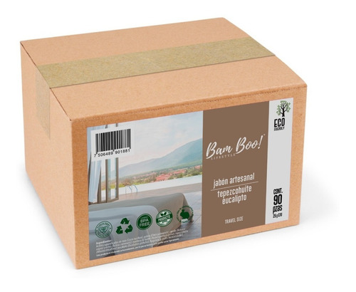 Jabón Hotelero Artesanal Tepezcohuite Eucalipto 25 G 90 Pz