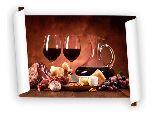 Poster De Papel Fotográfico Enrrollado Copas De Vino 60x90cm