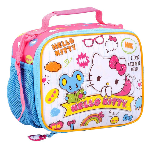 Lunchera Térmica Infantil, Escolar Kitty, Wabro - 13007 Color Celeste Hello Kitty