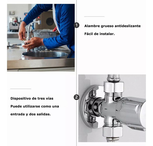 Llave Angular Doble 1/2 He En Acero Inoxidable 304