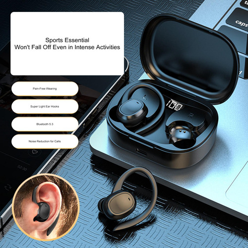 Auriculares Auriculares Ganchos Para Las Orejas Negro