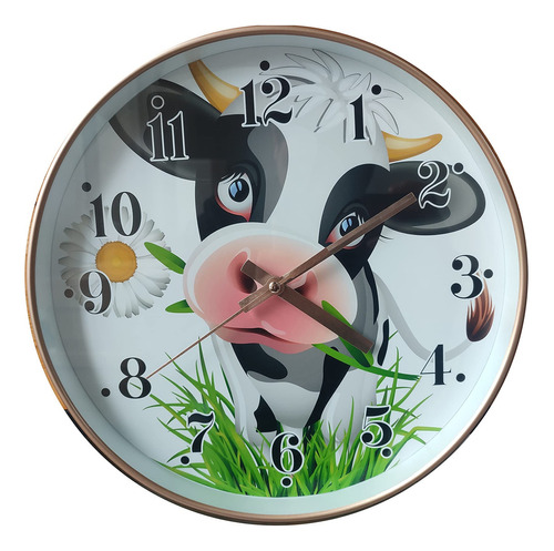 Hupery Bonito Reloj De Pared De Vaca Holstein, Silencioso