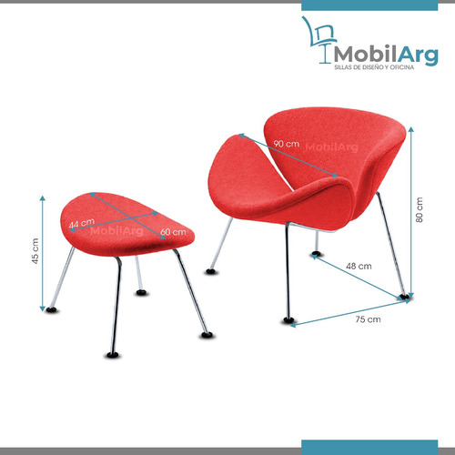 Imagen 3 de 7 de Sillón Paulin Con Apoya Pie Ecocuero Talampaya Cromado Cuota