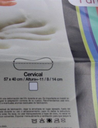 Imagen 2 de 3 de Almohada Blanco Black Viscoelástica Premium Cervical