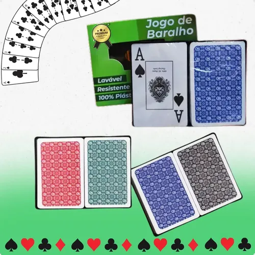 Baralho / Jogo De Cartas Com Estojo / 100% Plástico - Gadan Dorso