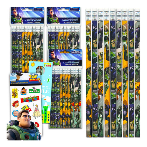 36 Lápices Buzz Lightyear Para Niños  Paquete De Sumini