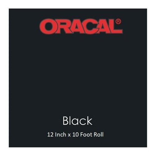 Oracal 12  X 10 Pies Rollo De 651 Negro Brillante Permanente