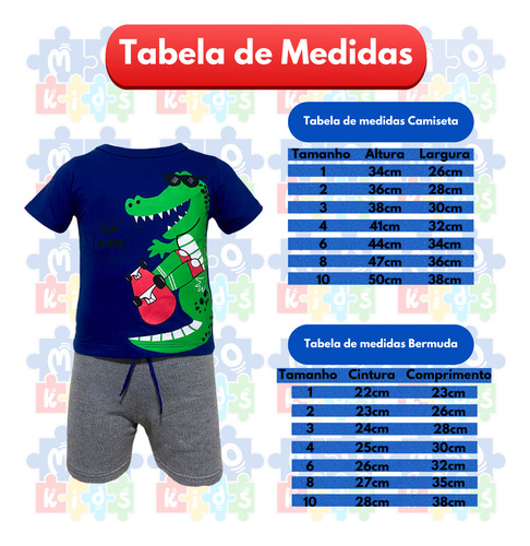 Kit 5 Conjuntos Infantil Masculino - Alta Qualidade Algodão