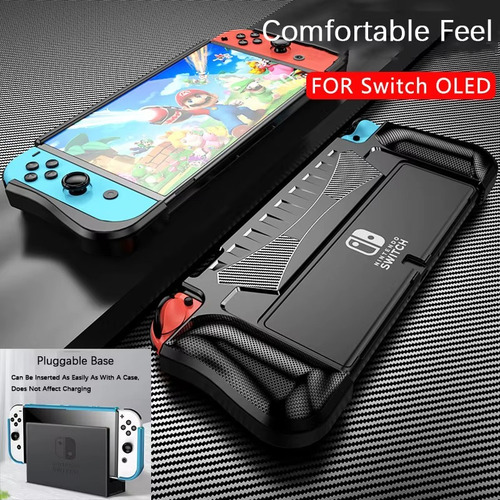 Capa Preta Silicone Switch Oled Compatível Com Dock