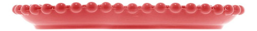 4 Pratos Wolff Beads De Porcelana Vermelho 17cm X 15cm X 2cm