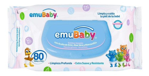 Caja Toallitas Humedas Emuwipes Con Tapa 18 Unidad