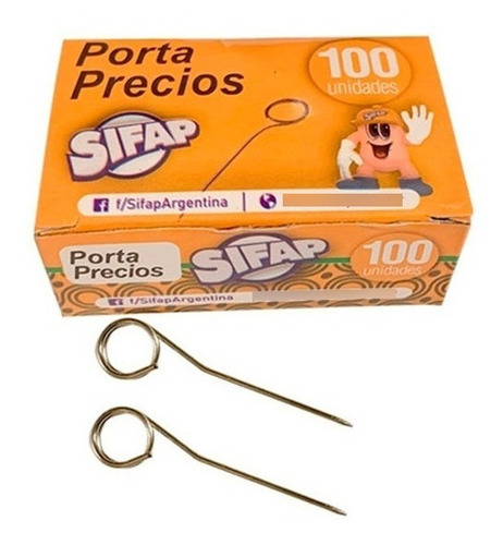 Imagen 1 de 4 de Alfiler Portaprecio Sifap X100 Unidades Cabeza Porta Precio