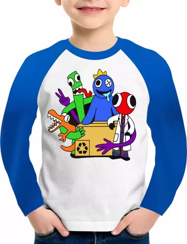 Camisa Camiseta Azul Babão Rainbow Friends Game Fofinho