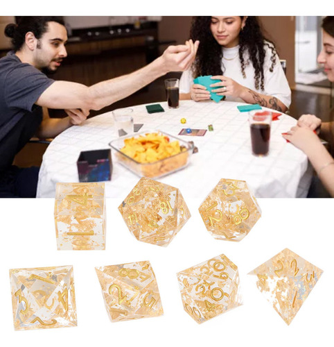 G Juego De Dados De Juego De Mesa, 7 Piezas, De Resina,