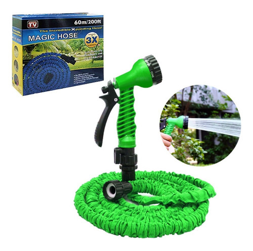 Manguera Retractil Expandible,  Magic Hose 60 Mts Jardin Color Al Azar