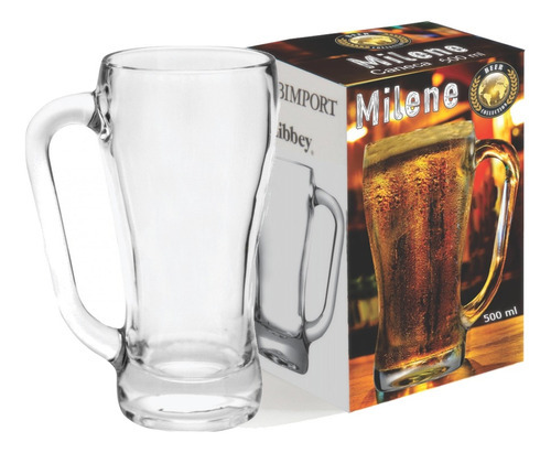 Caneca Cerveja Chopp Em Vidro Com Caixa 500ml Ideal Presente Cor Transparente Transparente