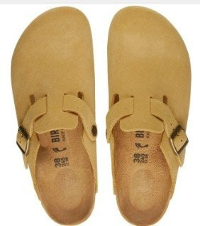 Zapatillas Planos Unisex Birken De Liso Con Hebillas