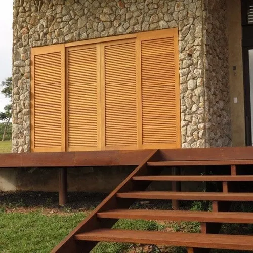 Puerta corredera veneciana Isabela Wt de madera de 6 hojas