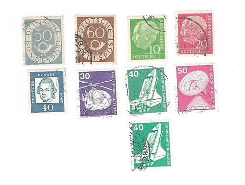 Lt1697. Lote De9 Sellos Bundes, 1951-1975