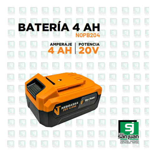 Batería Li-ion 20v 4 Ah One-power Nopb204 Nebraska