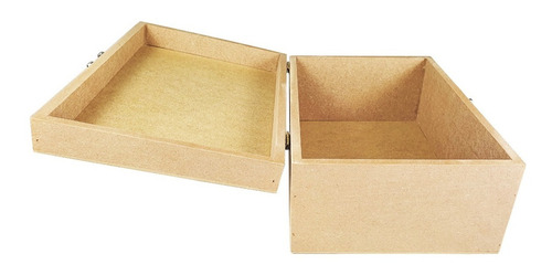 Imagem 5 de 7 de Caixa Lisa Com Dobradiça E Fecho 30x20x13 Mdf Madeira