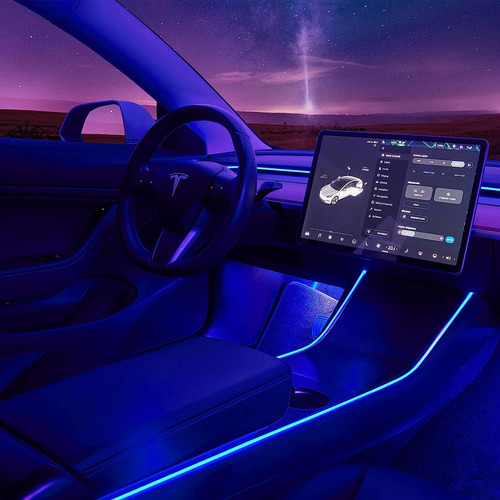 Nestour 2016-2020 Tesla Model 3 Y Interior Car Neon Lights,