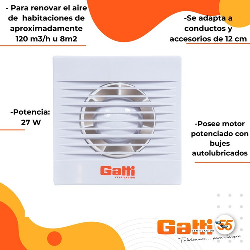 Imagen 5 de 9 de Extractor De Aire Baño 5 Gatti Ventilación Motor Potenciado