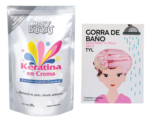 Mary Bosques Keratina En Crema Doypack + Gorra De Baño