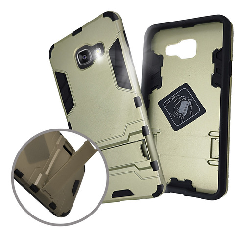 Funda Iron Para Samsung Galaxy A3 2016 Carcasa Antishock Dorado