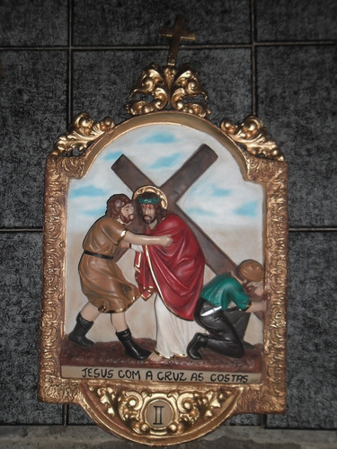 Via Sacra Resina 15 Quadros 65x40cm Frete Grátis Sul Sudeste