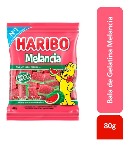 Bala De Gelatina Melancia Haribo 80g