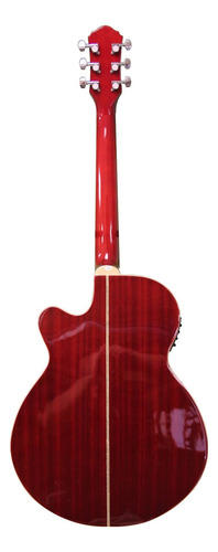 Oscar Schmidt Og10cef Trd Guitarra Electroacústica Concierto Color Rojo Material Del Diapasón Palisandro Orientación De La Mano Diestro