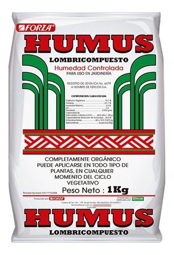 Humus De Lombriz Organico Cultivo Sustrato Fertilizante 1kg